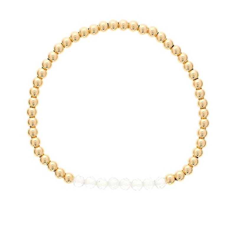 White Topaz Bead Bracelet