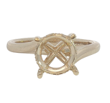 Elegant Diamond Mountings 14K Yellow Gold 0.08 Carats Diamond Hidden Halo Semi Mount Ring