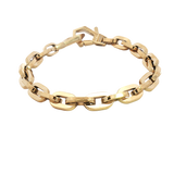 Bold & Stylish Alternative Metal Bracelets Yellow Stainless Steel Link Bracelet, 8 Inch
