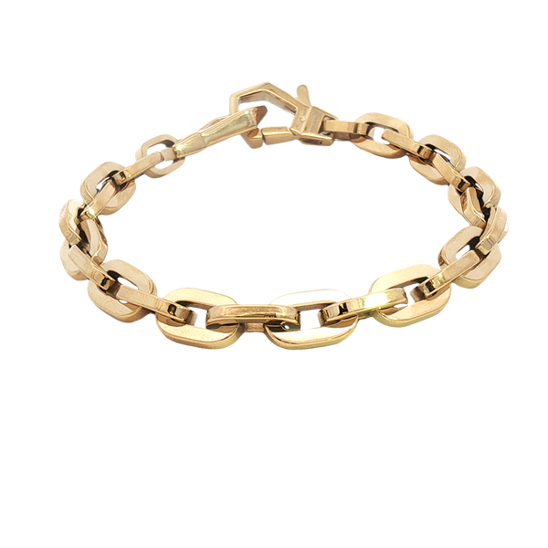 Bold & Stylish Alternative Metal Bracelets Yellow Stainless Steel Link Bracelet, 8 Inch