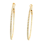 Classic & Contemporary 18K Yellow Gold 0.84 Carats Diamond Inside Out Hoop Earrings