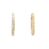 Classic & Contemporary 14K Yellow Gold 0.51 Carats Diamond Medium Oval Hoop Earrings