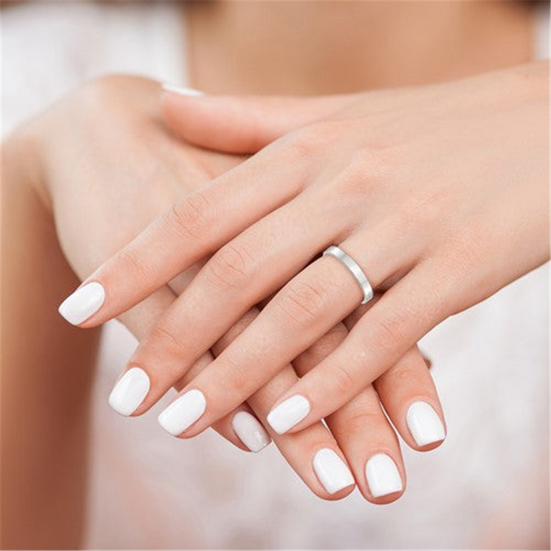 Timelss & Classic Wedding Bands White 14K Gold Stackable 2mm Polished Flat Wedding Band