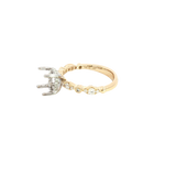 Elegant Diamond Mountings 14K Yellow & White Gold 0.38 Carats Diamond Semi Mount Ring