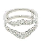14K White Gold 0.92 Carats Contoured Ring Guard