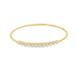 Sophisticated & Timeless Diamond Bracelets 14K Yellow Gold 0.98 Carats Diamond Flexible Bangle Bracelet - 6.75 Inch