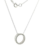 Elegant Diamond Necklaces 14K Gold White 1/4 Carats Diamond Drop Circle Pendant Necklace - 18 Inch