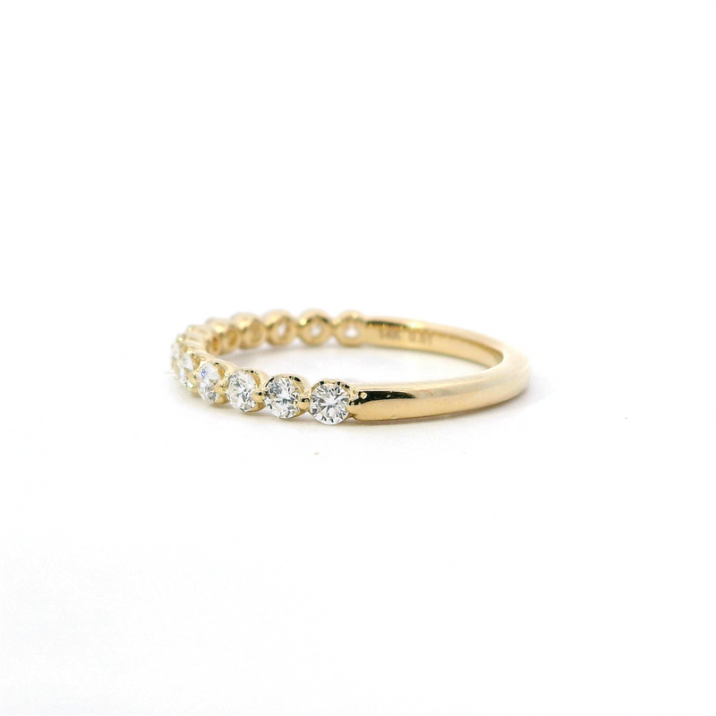 MPJ Exclusive Elegant Diamond Bands 14K Gold Yellow Stackable 0.51 Carats Shared Prong Diamond Anniversary Band