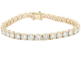 Sophisticated & Timeless Diamond Bracelets 14K Yellow Gold 15.03 Carats Lab Grown Diamond Tennis Bracelet - 7 Inch