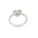 Elegant & Trendy 18K White Gold 0.98 Carats Diamond Heart Ring