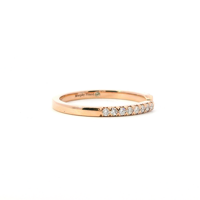 Elegant Diamond Bands 14K Gold Rose Stackable 0.20 Carats Diamond Negative Space Anniversary Band
