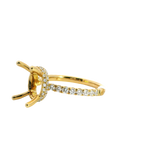 Elegant Diamond Mountings 18K Yellow Gold 3.0 Carat Round Setting -  0.56 Carat Diamonds