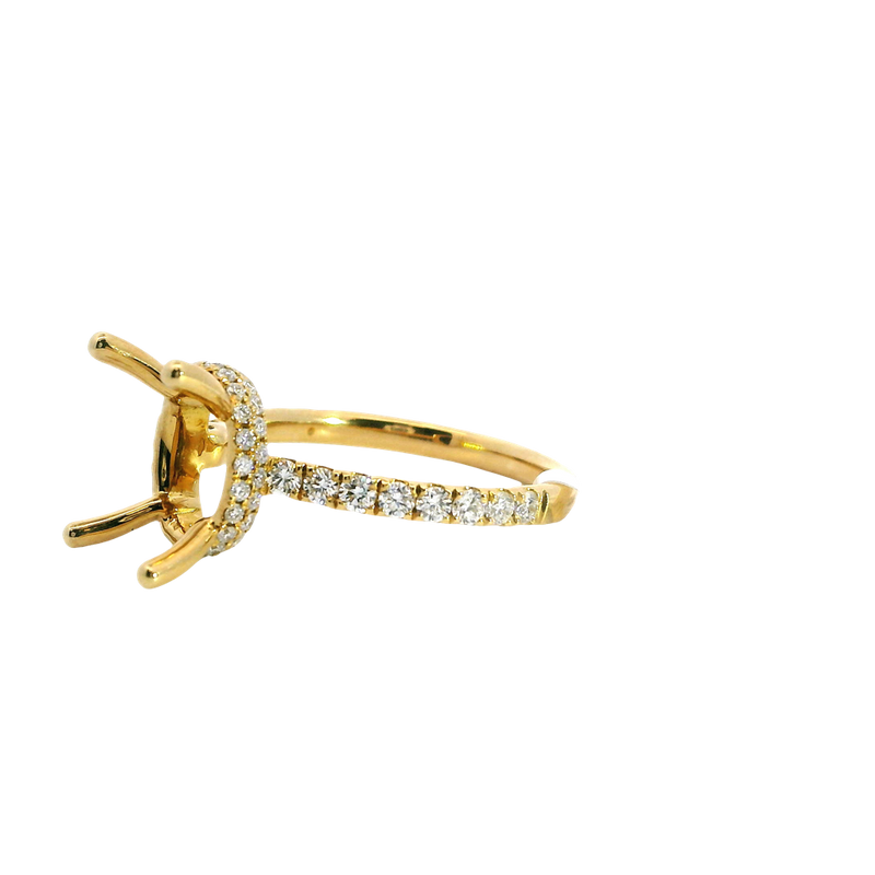 Elegant Diamond Mountings 18K Yellow Gold 3.0 Carat Round Setting -  0.56 Carat Diamonds