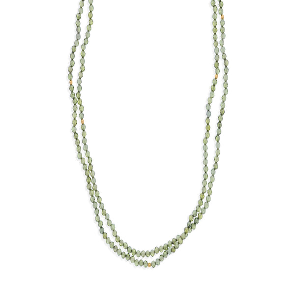 Green Cubic Zirconium 3mm Bead Necklace