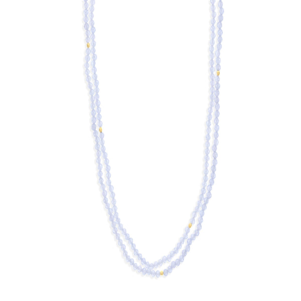 White Cubic Zirconium 3mm Bead Necklace