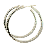 Classic & Contemporary 18K White Gold 2.52 Carats Diamond Inside Out Hoop Earrings
