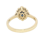 Bold & Elegant 14K Yellow Gold Oval Cut 1.0 Carat Blue Sapphire & 0.35 Carats Diamond Halo Ring