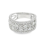 Elegant & Trendy 18K White Gold 1.12 Carats Diamond Floral Vine Motif Ring