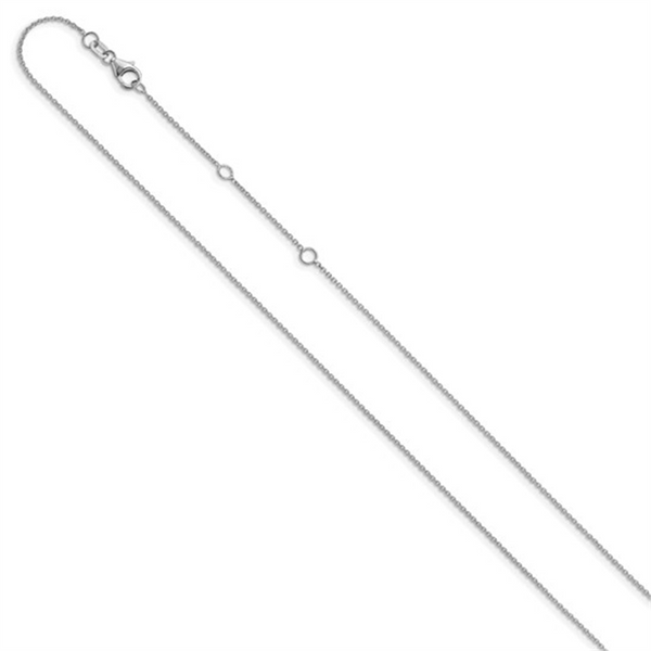 Elegant & Durable Designs 10K Gold 1.1mm White Round Cable Link Chain, 18 Inch