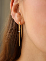 Classic & Contemporary 18K Yellow Gold 0.14 Carats Diamond Threader Earrings