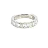 Elegant Diamond Bands 14K White Gold 4.64 Carats Emerald Cut Lab Grown Diamond Anniversary Band