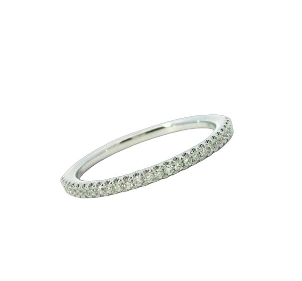 Elegant Diamond Bands 14K Gold White Stackable 0.15 Carats Diamond Anniversary Band