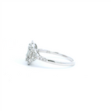 Timeless & Elegant Diamond Engagement Rings 14K White Gold Cushion Halo Emerald Cut, Baguette & Round 0.73 Carats Diamond Engagement Ring