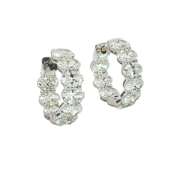 Classic & Contemporary 14K White Gold 3.53 Carats Lab-Grown Diamond Huggie Earrings