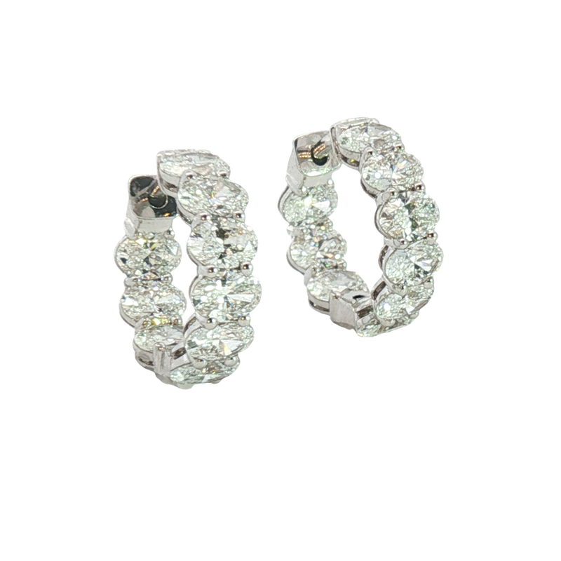 Classic & Contemporary 14K White Gold 3.53 Carats Lab-Grown Diamond Huggie Earrings