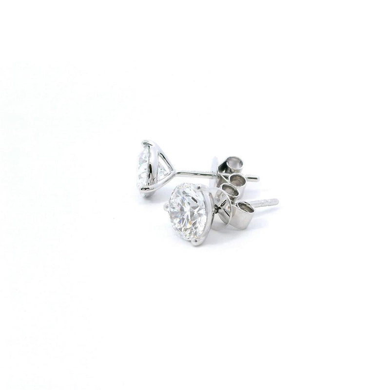 Classic & Contemporary 14K Gold White Lab-Grown 2.08 Carats Diamond Stud Earrings