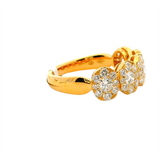 Elegant Diamond Bands 18K Gold Yellow Halo 1-1/3 Carats Diamond Anniversary Halo Band