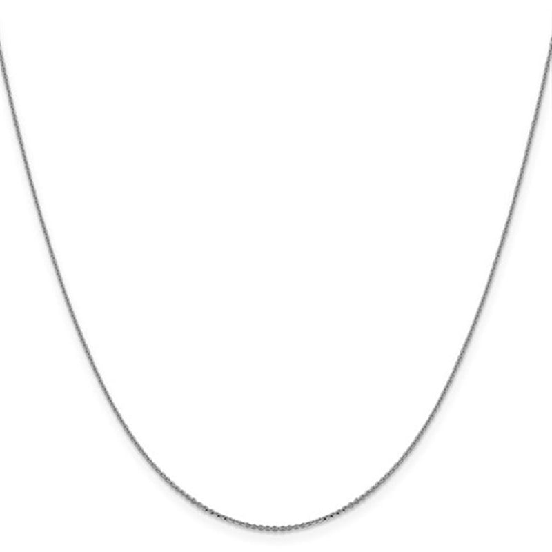 White 14 Karat Gold Cable Link Chain