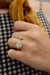 14K Gold Yellow Radiant Diamond Engagement Ring - Lab-Grown 2.625 CTW Diamond