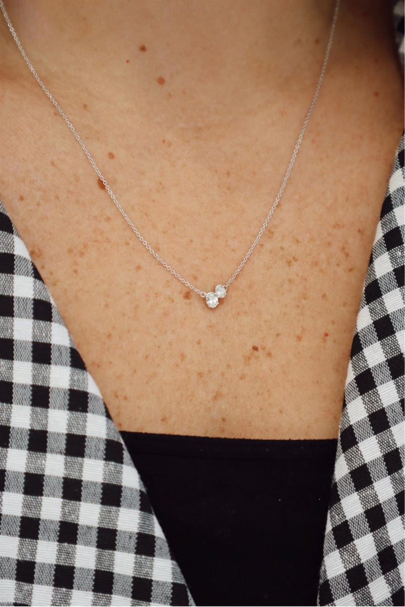 Elegant Diamond Necklaces 14K Gold White 0.32 Carats Diamond Pendant Necklace - 18 Inch