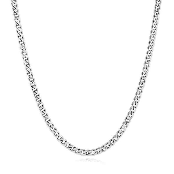 White Stainless Steel Curb Chain, 24 Inch
