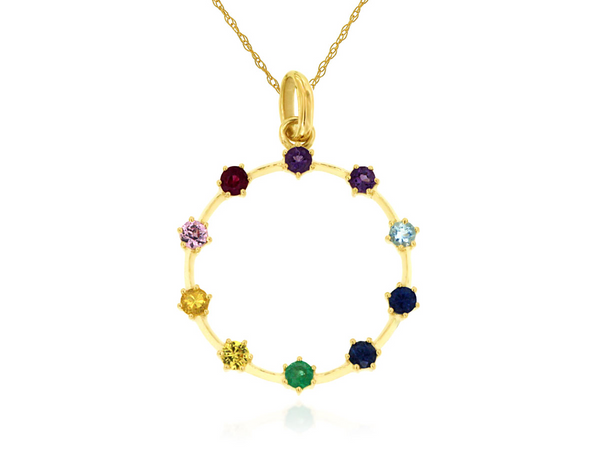 Yellow 14 Karat Gold 0.20 Carats Sapphire Necklace