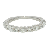 Elegant Diamond Bands 14K White Gold Oval & Round Cut 1.00 Carat Lab Grown Diamond Band