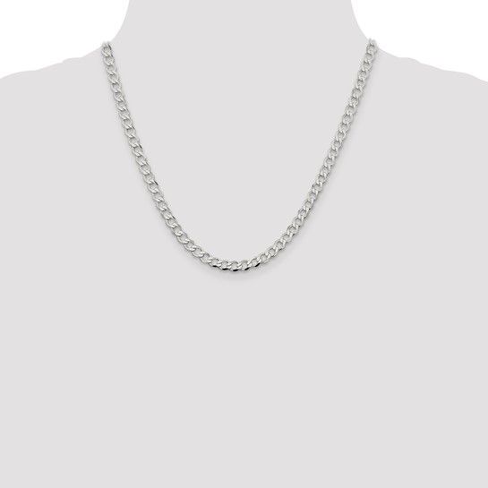 White Sterling Silver Curb Chain