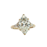 Elegant & Trendy 14K Yellow Gold 3.56 Carats Lab Grown Marquise Diamond Ring