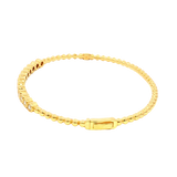 Sophisticated & Timeless Diamond Bracelets 18K Yellow Gold 0.61 Carats Diamond Beaded Bangle Bracelet - 7.5 Inch