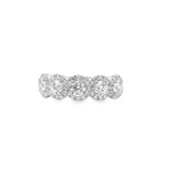 14K White Gold 1.50ctw Diamond Halo Stackable Anniversary Band