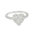 Elegant & Trendy 18K White Gold 0.98 Carats Diamond Heart Ring
