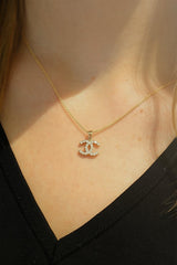Elegant Diamond Necklaces & Pendants 14K Yellow Gold Chanel Inspired 0.21 Carats Diamond Pendant