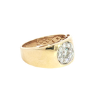 Elegant & Trendy 14K Yellow Gold 0.70 Carats Diamond Signet Ring