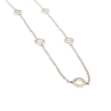 Elegant Diamond Necklaces 18K White Gold 0.49 Carats Diamond Open Circle Station Necklace - 18 Inch