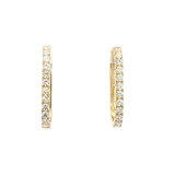 Classic & Contemporary 14K Yellow Gold 0.51 Carats Diamond Medium Oval Hoop Earrings