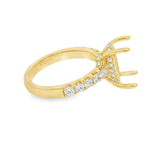 Elegant Diamond Mountings 18K Yellow Gold 0.72 Carats Diamond Hidden Halo Ring For A 12.0 X 8.0 MM Oval Cut Gemstone