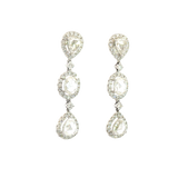 Classic & Contemporary 18K White Gold 4.24 Carats Rose Cut Diamond Dangle Earrings