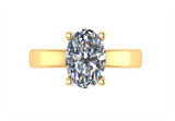 MPJ Exclusive 14K Yellow & White Gold 5.0 MM Semi Mount Ring For A 11 x 7 MM Oval Cut Gemstone