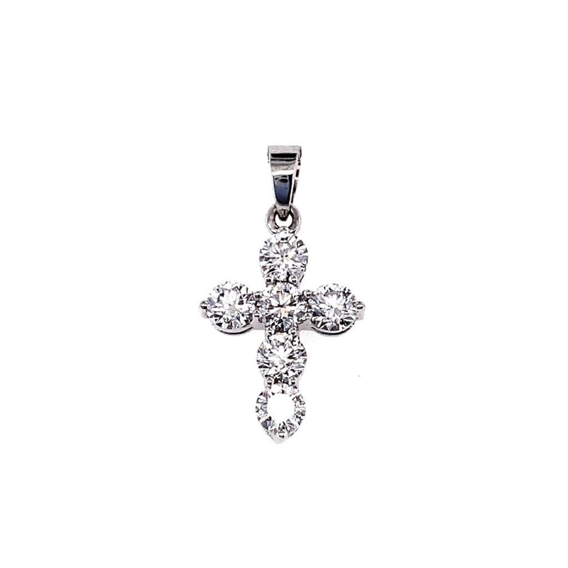 Elegant Diamond Necklaces & Pendants 18K Gold White 1.06 Carats Diamond Medium Cross Pendant